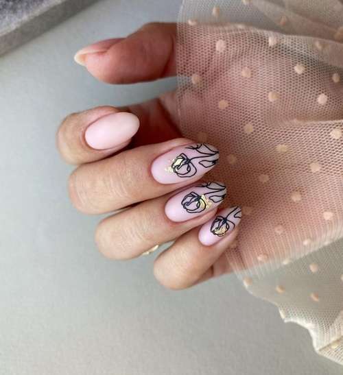 Manucure avec des feuilles: design 2025-2026, nouveaux articles sur la photo