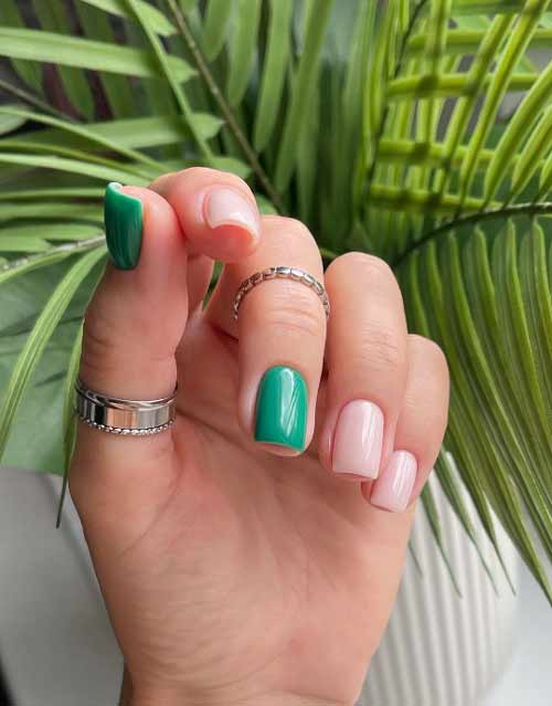 Minimalisme de manucure verte