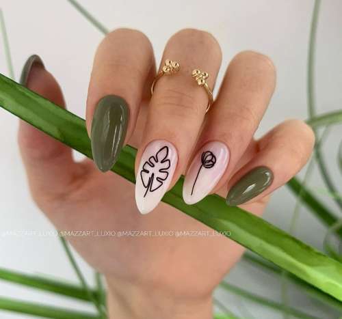 Manucure vert foncé 2025-2026: idées, design, photos