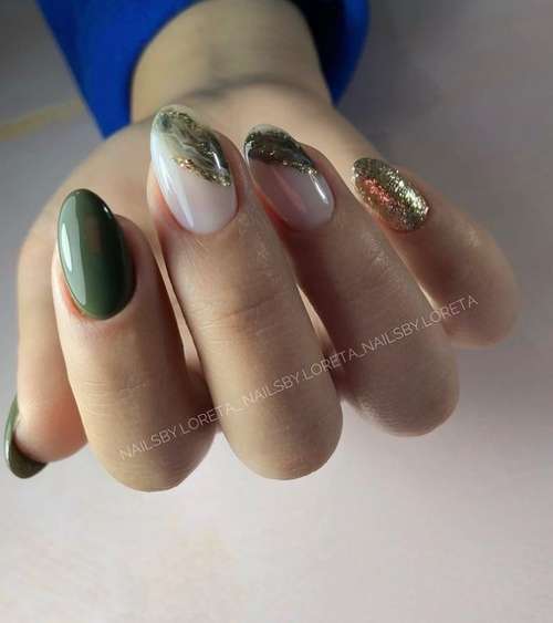 Manucure vert foncé 2025-2026: idées, design, photos