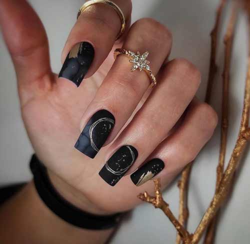 Noir mat avec de l'or