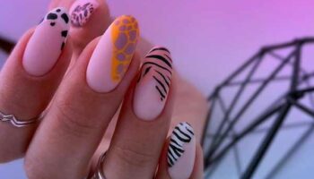 Manucure à la mode avec imprimé animal