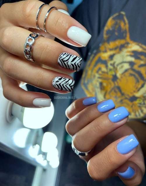 Manucure à imprimé animal différentes mains