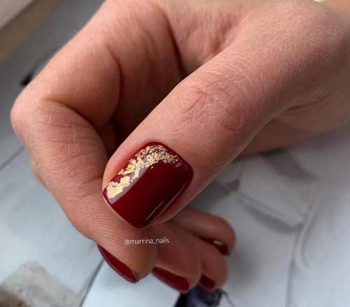 Manucure bourguignonne avec papier d'aluminium