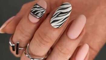 Imprimé zèbre manucure à la mode