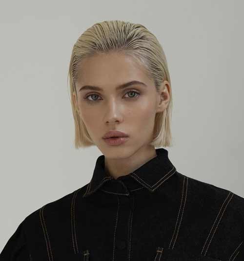 Coiffure effet mouillé