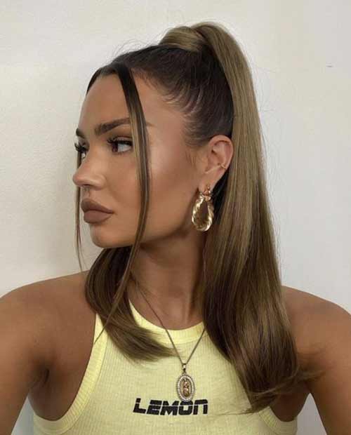 Queue de cheval lisse avec frange