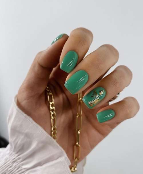 Manucure verte hiver