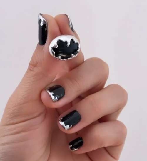 Conception d'hiver d'ongles courts