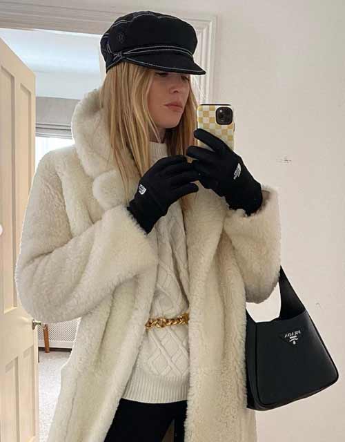 Manteau de fourrure blanc fourrure écologique